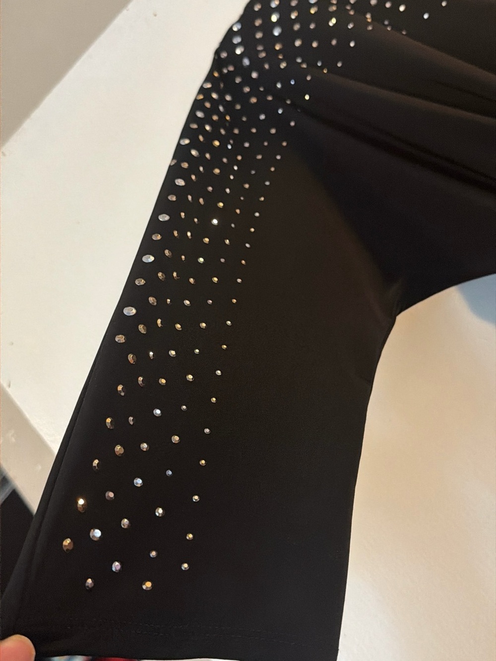 White House Black Market Black Studded Dolman Sleeve Tie-Waist Dress - Picture 3 of 4